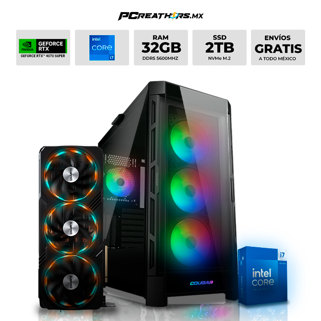 PCRA065 - EQUIPO Intel Core i7-14700F + 32GB (2 x 16GB) + GeForce RTX 4070 SUPER