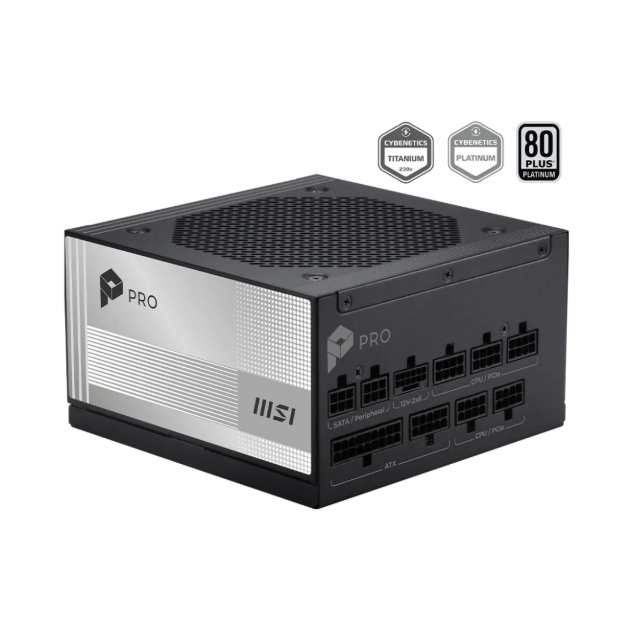 Fuente de Poder MSI PRO A1000PL PCIE5 80 PLUS Platinum ATX, Modular, 24-pin ATX, 12VHPWR, 120mm, 1000W