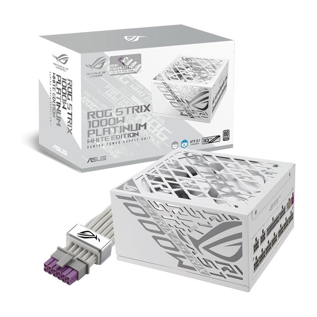 ASUS ROG Strix 1000W Platinum White Edition (80 Plus y Cybenetics Platinum, ATX 3.1, PCIe 5.1
