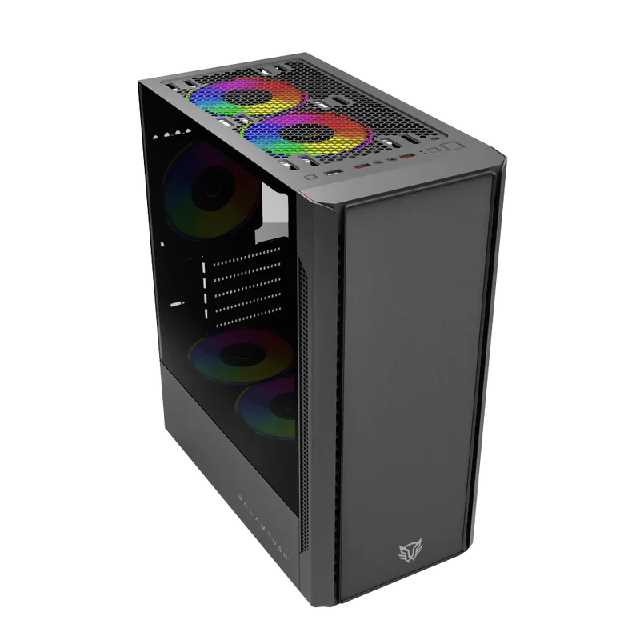 Gabinete Balam Rush NYX GI730 con Ventana, Mini-Tower, Micro-ATX/Mini-ITX, USB 3.0/2.0, sin Fuente, 3 Ventiladores RGB Instalados, Negro