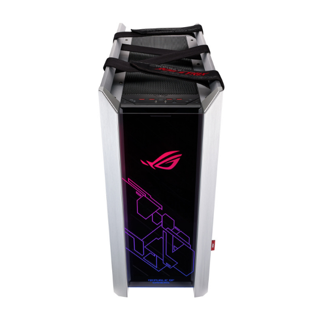 Gabinete ASUS ROG Strix Helios White Edition con Ventana RGB, Midi-Tower, ATX/EATX/Micro-ATX/Mini-ATX, USB 3.1, sin Fuente, 4 Ventiladores Instalados, Blanco