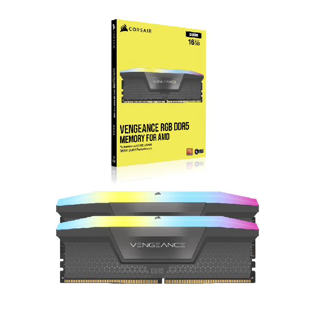 Kit Memoria RAM Corsair Vengeance RGB DDR5, 5600MHz, 64GB (2 x 32GB), CL40, Gris EXPO 