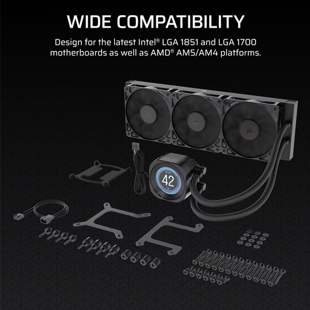 Corsair NAUTILUS 360 RS LCD Enfriamiento Líquido para CPU, 3x 120mm, hasta 2100RPM, Negro