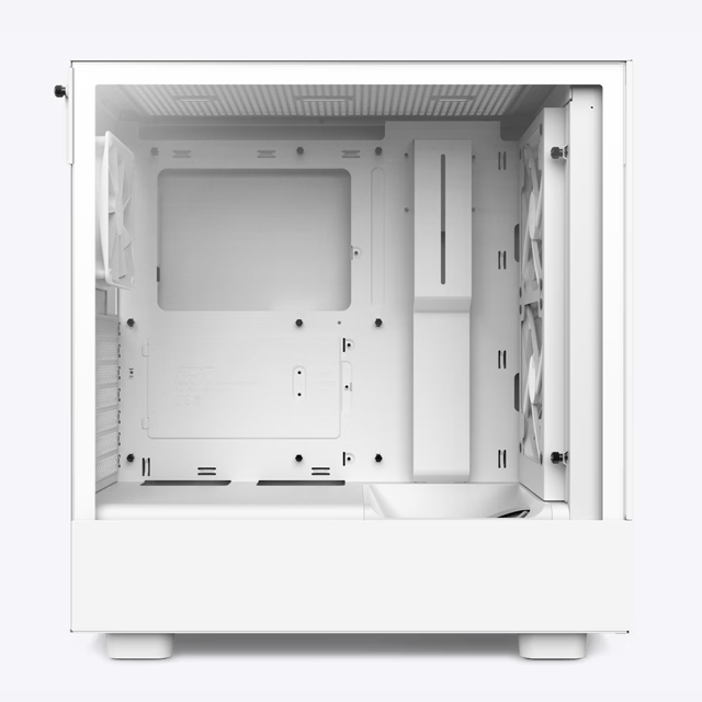 Gabinete NZXT H5 Flow RGB con Ventana, Midi-Tower, Mini-ITX/Micro-ATX/ATX, USB 3.2, sin Fuente, 4 Ventiladores Instalados, Blanco