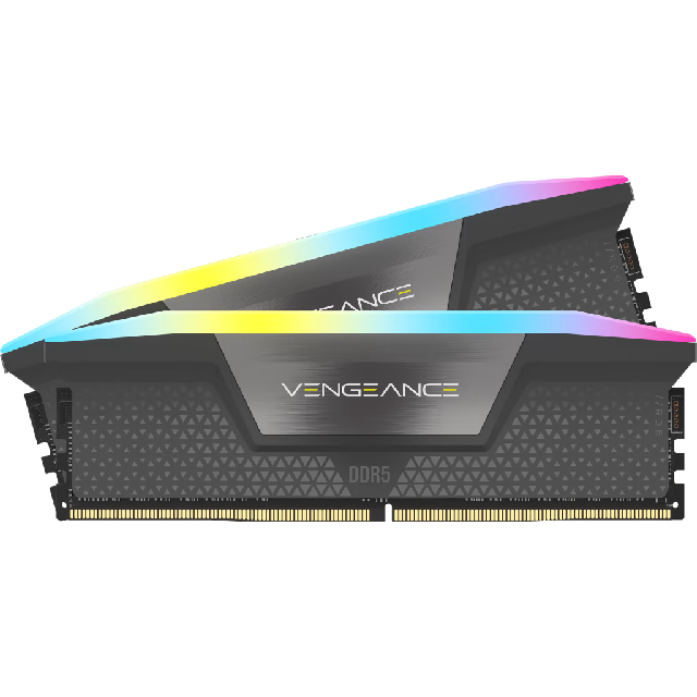 Kit Memoria RAM Corsair Vengeance RGB DDR5, 5200MHz, 32GB (2 x 16GB), CL40, Gris EXPO