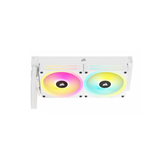 Corsair iCUE Link H100i RGB AIO Enfriamiento Líquido para CPU, 2x 120mm, 480 - 2400RPM, Blanco