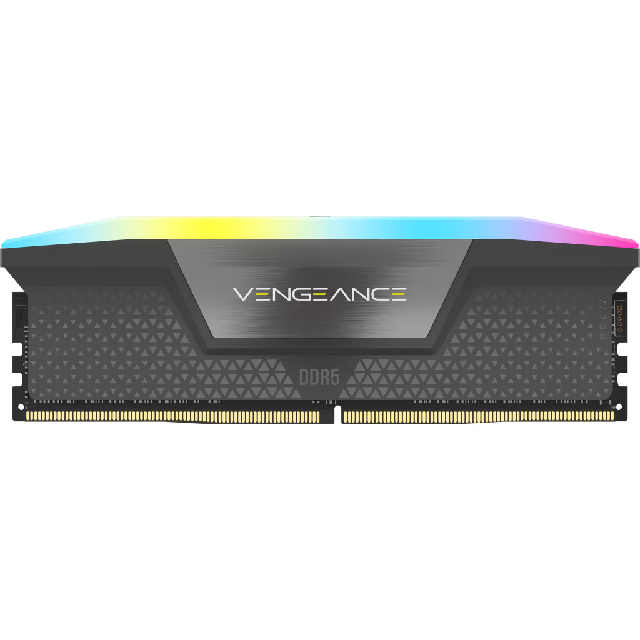 Kit Memoria RAM Corsair Vengeance RGB DDR5, 5200MHz, 32GB (2 x 16GB), CL40, Gris EXPO