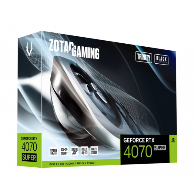 Tarjeta de Video Zotac GAMING GeForce RTX 4070 SUPER Trinity Black Edition, 12GB 192-bit GDDR6X, PCI Express x16 4.0