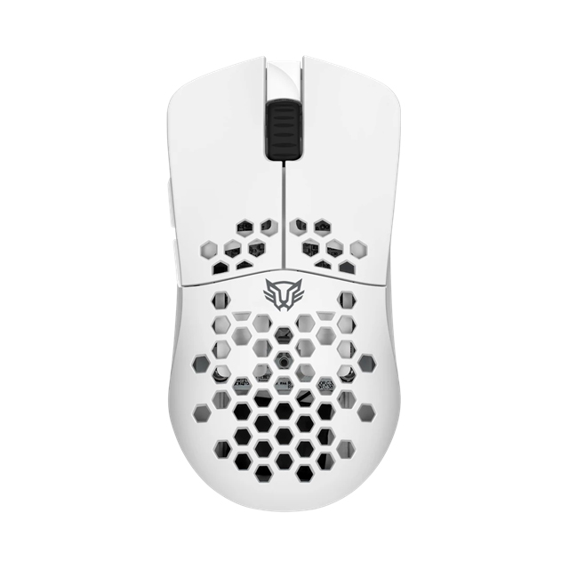 Mouse Gamer Multidispositivo Speeder Light MG969 Inalámbrico 2.4 MHz + 2 Modos Bluetooth / Caratula ultra ligera / Recargable Tipo C + 300 mAh / 5000 DPI / Iluminación Led + 6 Botones / Blanco