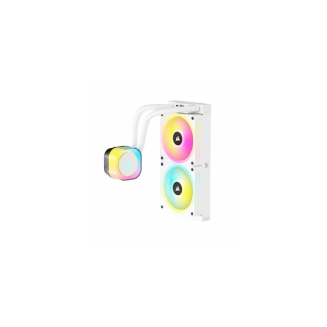 Corsair iCUE Link H100i RGB AIO Enfriamiento Líquido para CPU, 2x 120mm, 480 - 2400RPM, Blanco