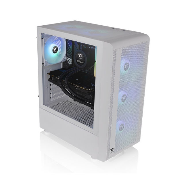 Gabinete Thermaltake S200 TG ARGB Snow con Ventana, Midi-Tower, ATX/Micro ATX/Mini-ITX, USB 3.0, sin Fuente, 3 Ventiladores Instalados ARGB, Blanco