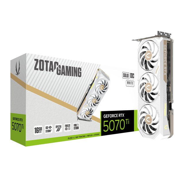 Tarjeta de Video Zotac NVIDIA GeForce RTX 5070 Ti Solid Core OC White Edition, 16GB 256-bit GDDR7, PCI Express x16 5.0