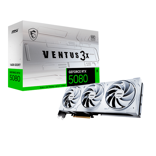 Tarjeta de Video MSI NVIDIA GeForce RTX 5080 VENTUS 3X OC WHITE, 16GB 256-bit GDDR7, PCI Express x16 5.0