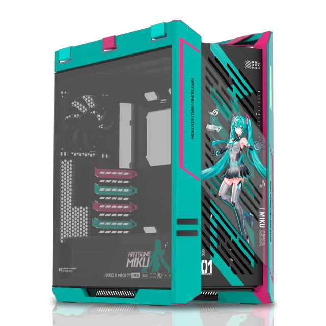 BUNDLE ASUS ROG X HATSUNE MIKU INCLUYE: GeForce RTX 5080 16GB + X870E-H GAMING WIFI7 + ENF.LIQUIDO ROG RYUO IV 360 ARGB + GABINETE ROG STRIX HELIOS II