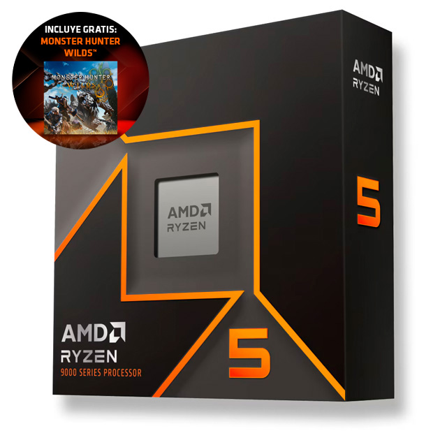 Procesador AMD Ryzen 5 9600X, S-AM5, 5.40GHz, Six-Core, 32MB L3 Cache - no Incluye Disipador - Monster Hunter Bundle