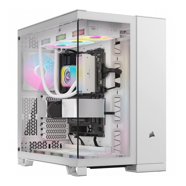 Gabinete Corsair iCUE LINK 6500X RGB con Ventana, Midi Tower, ATX/Mini-ITX/Micro ATX, USB 3.1, sin Fuente, 3 Ventiladores RGB Instalados, Blanco