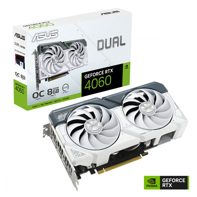 Tarjeta de Video ASUS NVIDIA Dual GeForce RTX 4060 White OC, 8GB 128-bit GDDR6, PCI Express 4.0