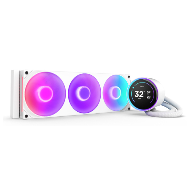 NZXT Kraken Elite 360 RGB V2 Enfriamiento Líquido para CPU, 3x 120mm, 500 - 2400RPM, Blanco