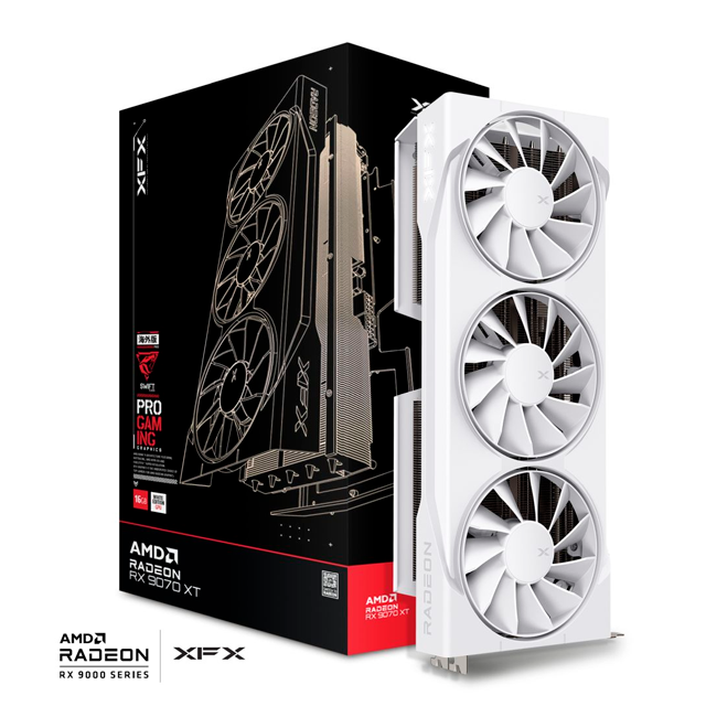 Tarjeta de Video XFX AMD Radeon RX 9070 XT Swift White Triple Fan Gaming Edition, 16GB 256-bit GDDR6, PCI Express 5.0
