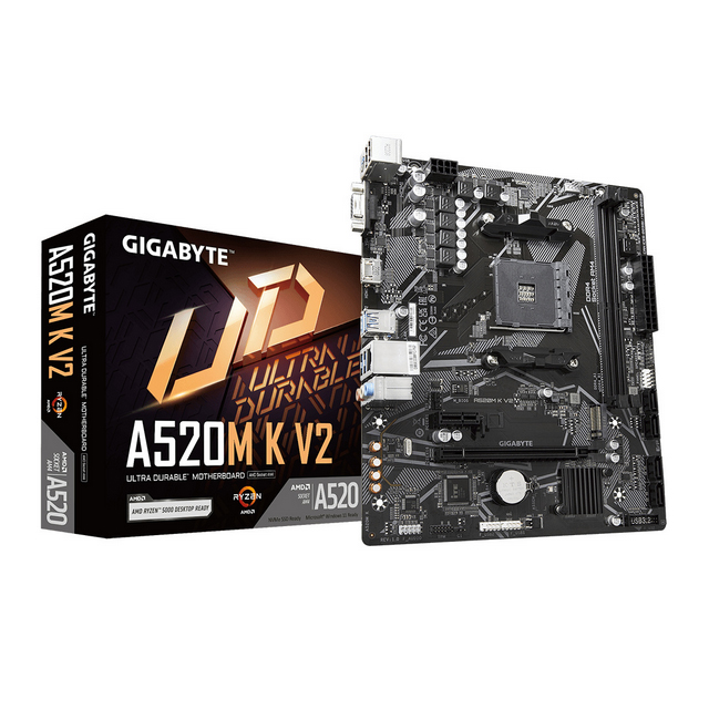 Tarjeta Madre Gigabyte Micro-ATX A520M K V2, S-AM4, AMD A520, HDMI, 64GB DDR4 para AMD