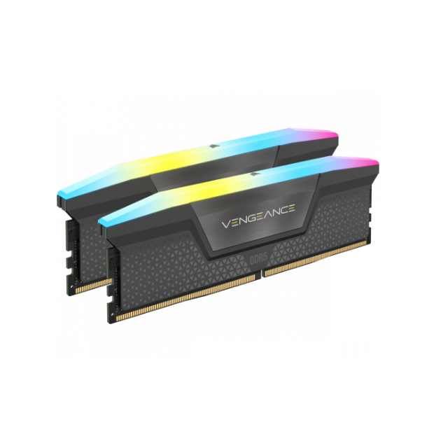 Kit Memoria RAM Corsair Vengeance RGB DDR5, 5200MHz, 64GB (2 x 32GB), CL40, Gris