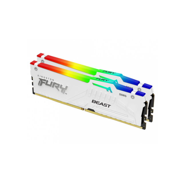 Kit Memoria RAM Kingston FURY BEAST RGB DDR5, 5600MHz, 64GB (2 x 32GB), Non-ECC, CL36, XMP/AMD EXPO, Blanco