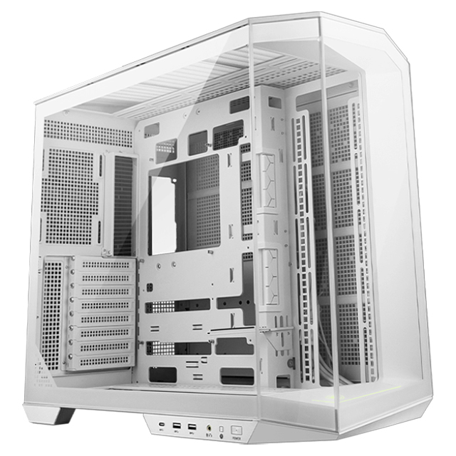 Gabinete MSI MAG PANO 100L PZ / WHITE con Ventana, Midi-Tower, ATX/Micro-ATX, USB, sin Fuente, sin Ventiladores Instalados, Blanco