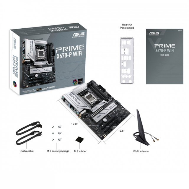 Tarjeta Madre ASUS ATX PRIME X670-P WIFI, S-AM5, AMD X670, HDMI, 128GB DDR5 para AMD