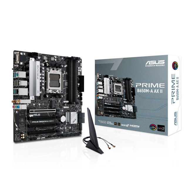 Tarjeta Madre ASUS Micro-ATX PRIME B650M-A AX II, S-AM5, AMD B650, HDMI, 128GB DDR5 para AMD