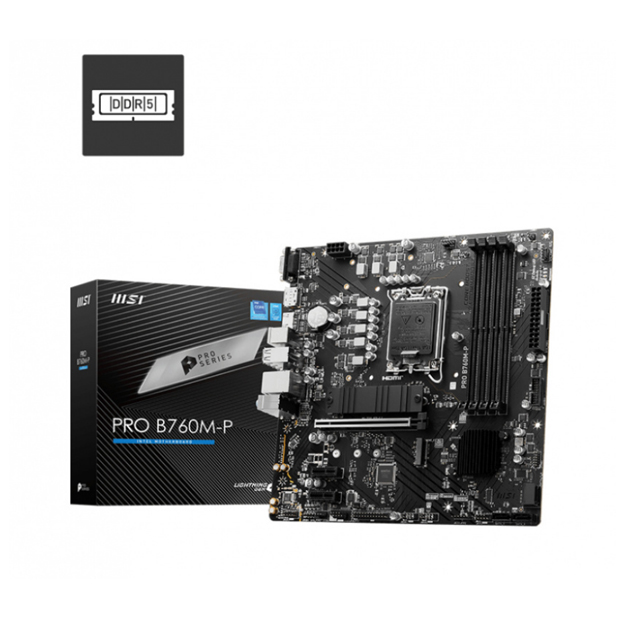 Tarjeta Madre MSI Micro-ATX PRO B760M-P, S-1700, Intel B760, HDMI, 128GB DDR5 para Intel