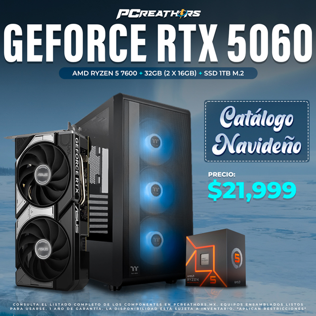 BFA070 - EQUIPO AMD Ryzen 5 7600 + 32GB (2x16GB) + GeForce RTX 5060
