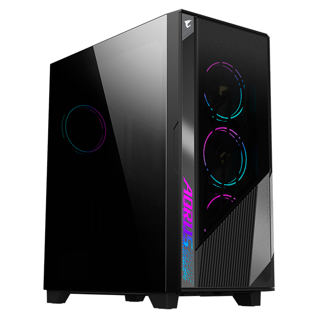 Gabinete AORUS C500 Glass con Ventana RGB, Midi-Tower, Mini-ITX/Micro-ATX/ATX/E-ATX, USB 3.0, sin Fuente, 4 Ventiladores ARGB Instalados, Negro