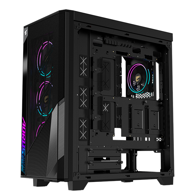 Gabinete AORUS C500 Glass con Ventana RGB, Midi-Tower, Mini-ITX/Micro-ATX/ATX/E-ATX, USB 3.0, sin Fuente, 4 Ventiladores ARGB Instalados, Negro