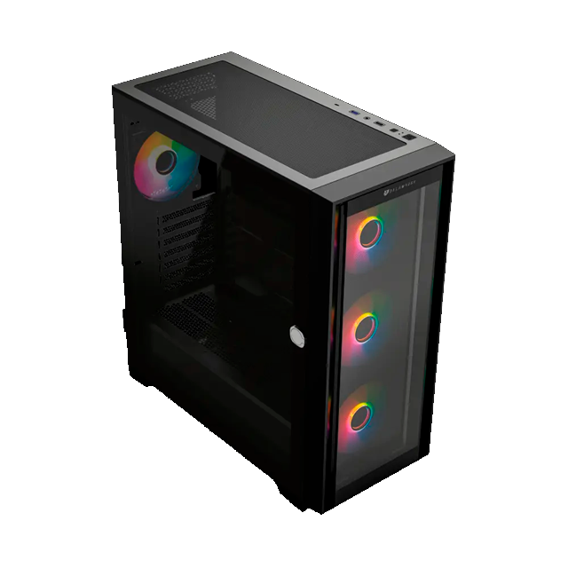 Gabinete Balam Rush Carbono Twin Mate 9000 con Ventana RGB, Full-Tower, ATX/E-ATXMicro-ATX/Mini-ITX, USB 3.0/2.0, sin Fuente, 4 Ventiladores RGB Instalados, Negro