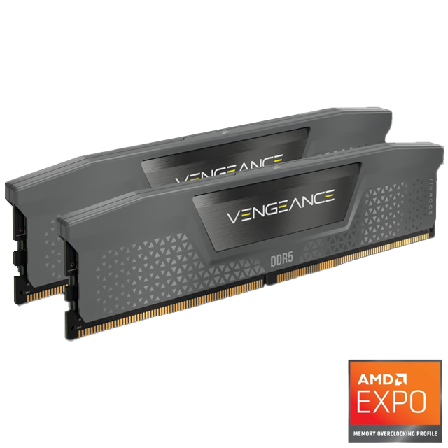 Kit Memoria RAM Corsair Vengeance DDR5, 5200MHz, 64GB (2 x 32GB), CL40, Gris, AMD EXPO