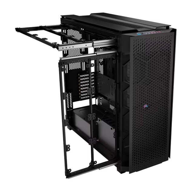 Gabinete CORSAIR iCUE LINK 9000D RGB AIRFLOW Full Tower, ATX/EATX/Micro-ATX/Mini-ITX, USB 3.0, sin Fuente, Negro