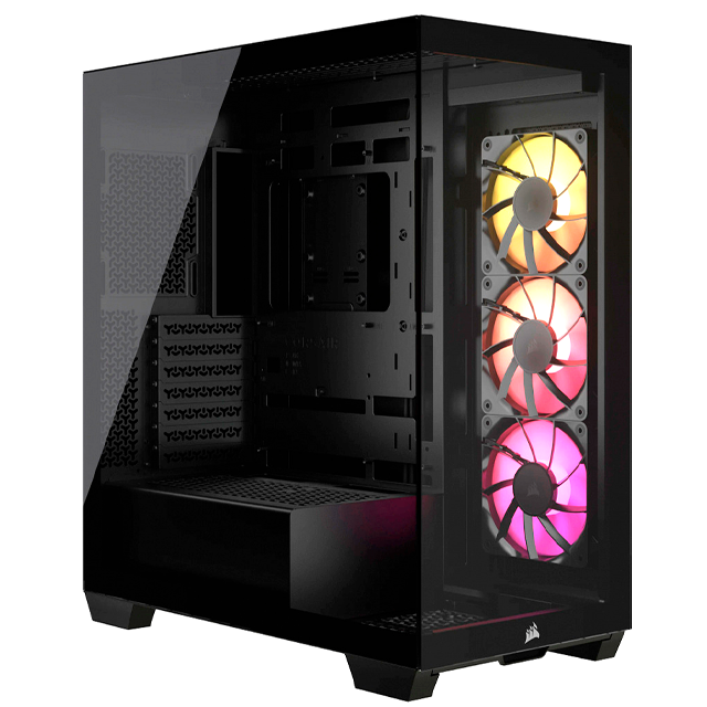 Gabinete Corsair 3500X ARGB, Midi-Tower, Mini-ITX/Micro-ATX/ATX/E-ATX, USB 3.2, sin Fuente, 3 Ventiladores RGB Instalados, Negro