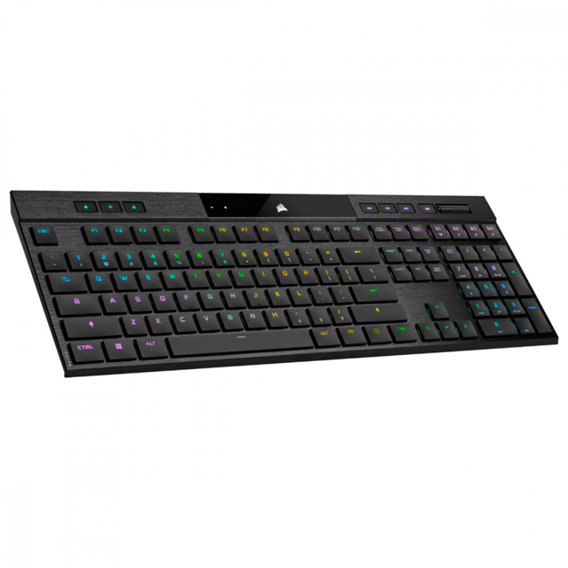 Teclado Gamer Corsair K100 AIR LED RGB, Teclado Mecánico, CHERRY MX Ultra, Inalámbrico, USB/RF Inalámbrico/Bluetooth, Negro, Inglés