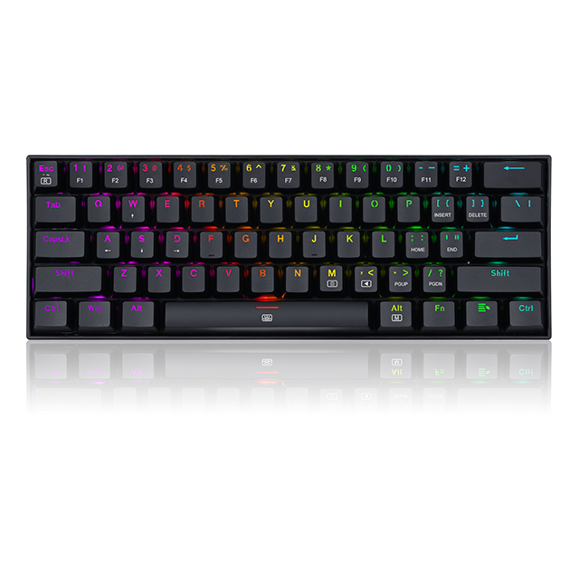 Teclado Gamer Redragon Dragonborn K630 RGB, 60%, Switch Brown, Alambrico, Negro, Español