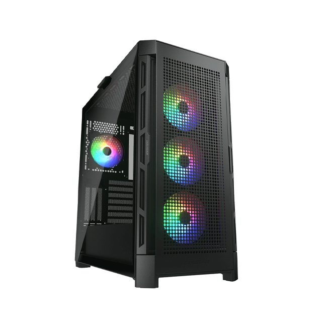 Gabinete Cougar Duoface Pro RGB con Ventana, Midi-Tower, Mini-ITX/Micro-ATX/ATX/CEB/E-ATX, USB 3.0/2.0, sin Fuente, 4 Ventiladores ARGB Instalados, Negro