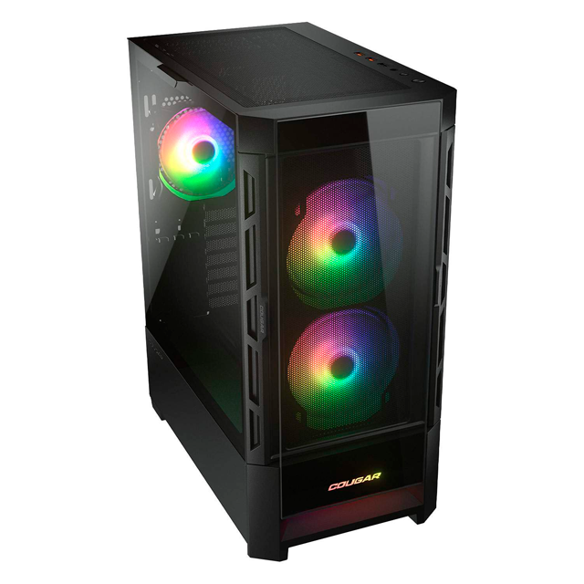 Gabinete Cougar Duoface RGB, Midi-Tower, ATX/CEB/EATX/Micro-ATX/Mini-ITX, USB 2.0/3.0, sin Fuente, 3 Ventiladores Instalados, Negro