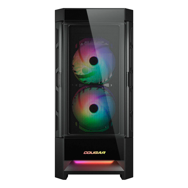 Gabinete Cougar Duoface RGB, Midi-Tower, ATX/CEB/EATX/Micro-ATX/Mini-ITX, USB 2.0/3.0, sin Fuente, 3 Ventiladores Instalados, Negro