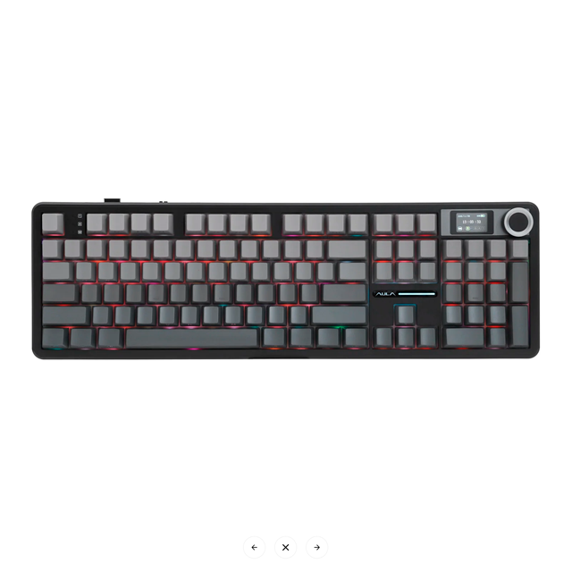 Teclado Gamer AULA F108 PRO, 100%, Switch Lineal, Inalámbrico, Black/Gray, Ingles