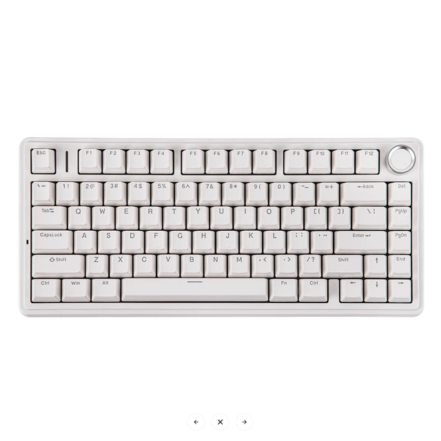 Teclado Gamer AULA F75, 75%, Switch Lineal, Alambrico, White, Ingles