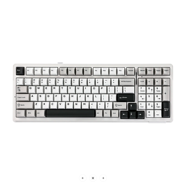 Teclado Gamer AULA F99, 96%, Switch Lineal, Inalámbrico, White/Black/Gray, Ingles