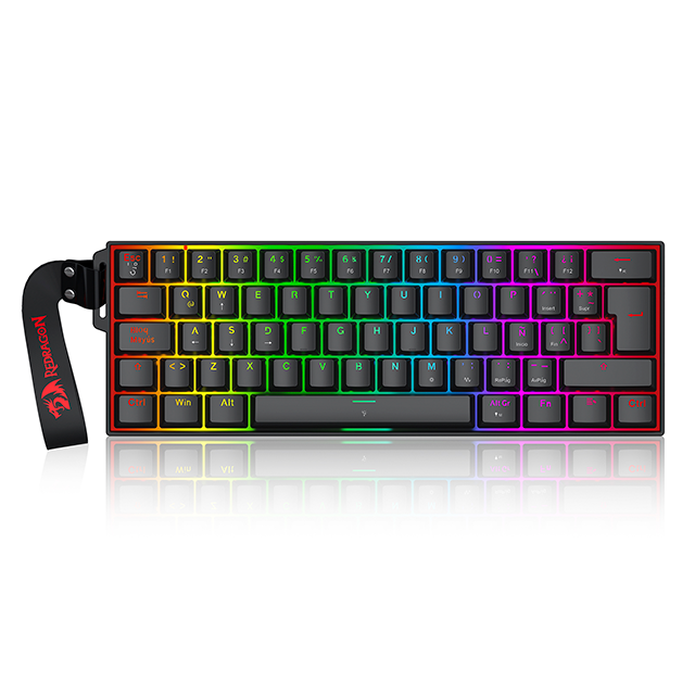 Teclado Gamer Redragon Fizz K617 RGB, 60%, Switch Magneticos, Alambrico, Negro, Español