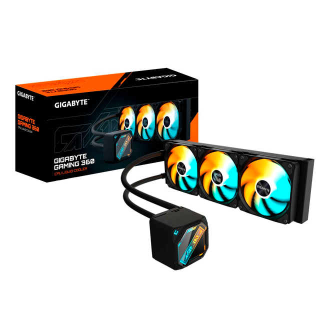VENTILADOR P/CPU GIGABYTE (GP-GIGABYTE GME 360) ARGB,ENFRIAMIENTO LIQUIDO,3 FAN,360MM,NEGRO