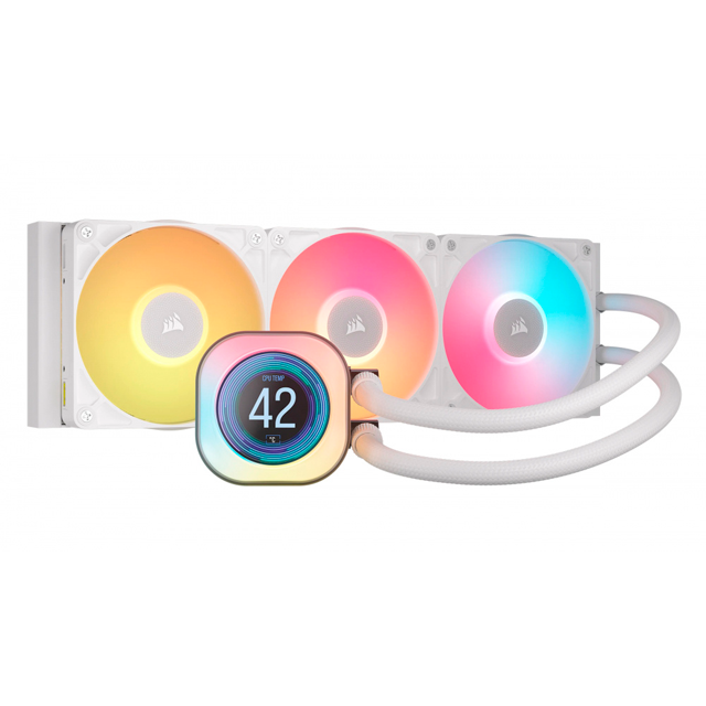 Corsair iCUE LINK TITAN 360 RX LCD Enfriamiento Líquido para CPU, 3x 120mm, hasta 2100RPM, Blanco