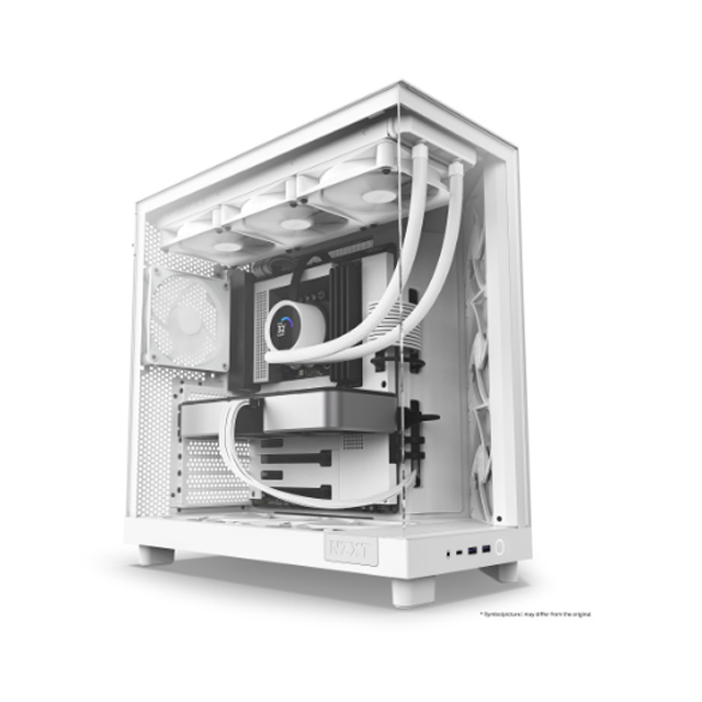 Gabinete NZXT H6 Flow, Midi-Tower, ATX/Micro-ATX/Mini-ITX, USB 3.0, sin Fuente, 3 Ventiladores Instalados, Blanco