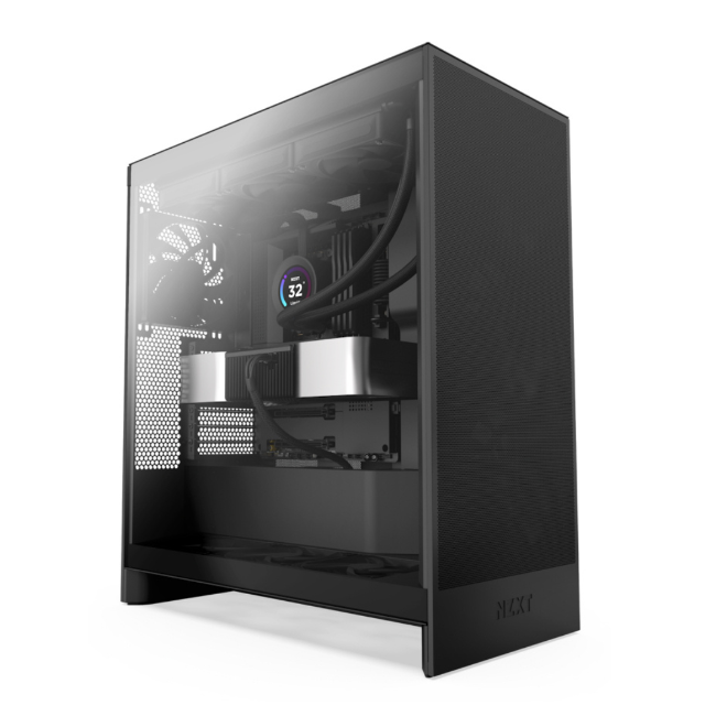 Gabinete NZXT H7 Flow 2024 con Ventana, Midi-Tower, Mini-ITX/Micro-ATX/ATX, USB 3.0, sin Fuente, 3 Ventiladores Instalados, Negro